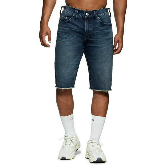 True Religion Men's Ricky Straight Fit Stretch Denim Shorts